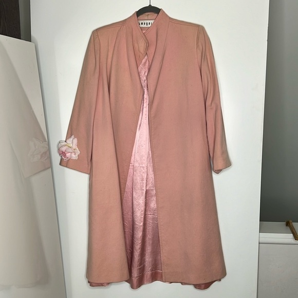 Fleurette Size 6-8 for I.Magnin Vintage Powder Pink Open Coat - Picture 4 of 15